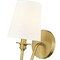 Z-Lite Gianna Wall Sconce, 1-Light, 5.5 In.W x 7.75 In.L x 10.25 In.H, Modern Gold/White 7509-1S-MGLD - alternate 4